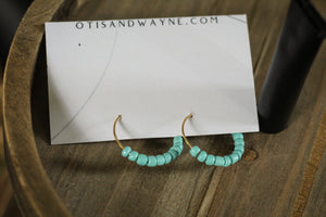 TURQUOISE BEAD HOOP