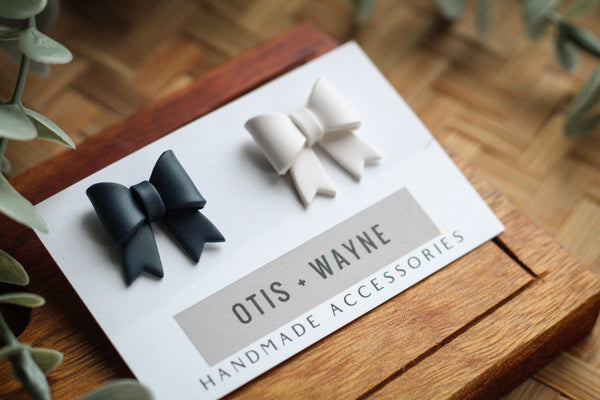 BLUE AND WHITE BOWS