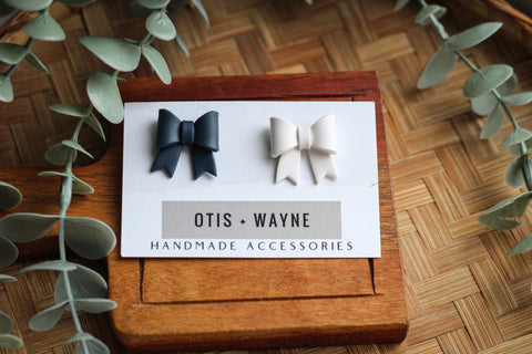 BLUE AND WHITE BOWS