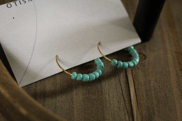 TURQUOISE BEAD HOOP