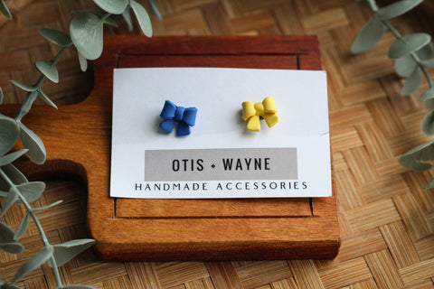 LITTLE BLUE AND YELLOW BOWS