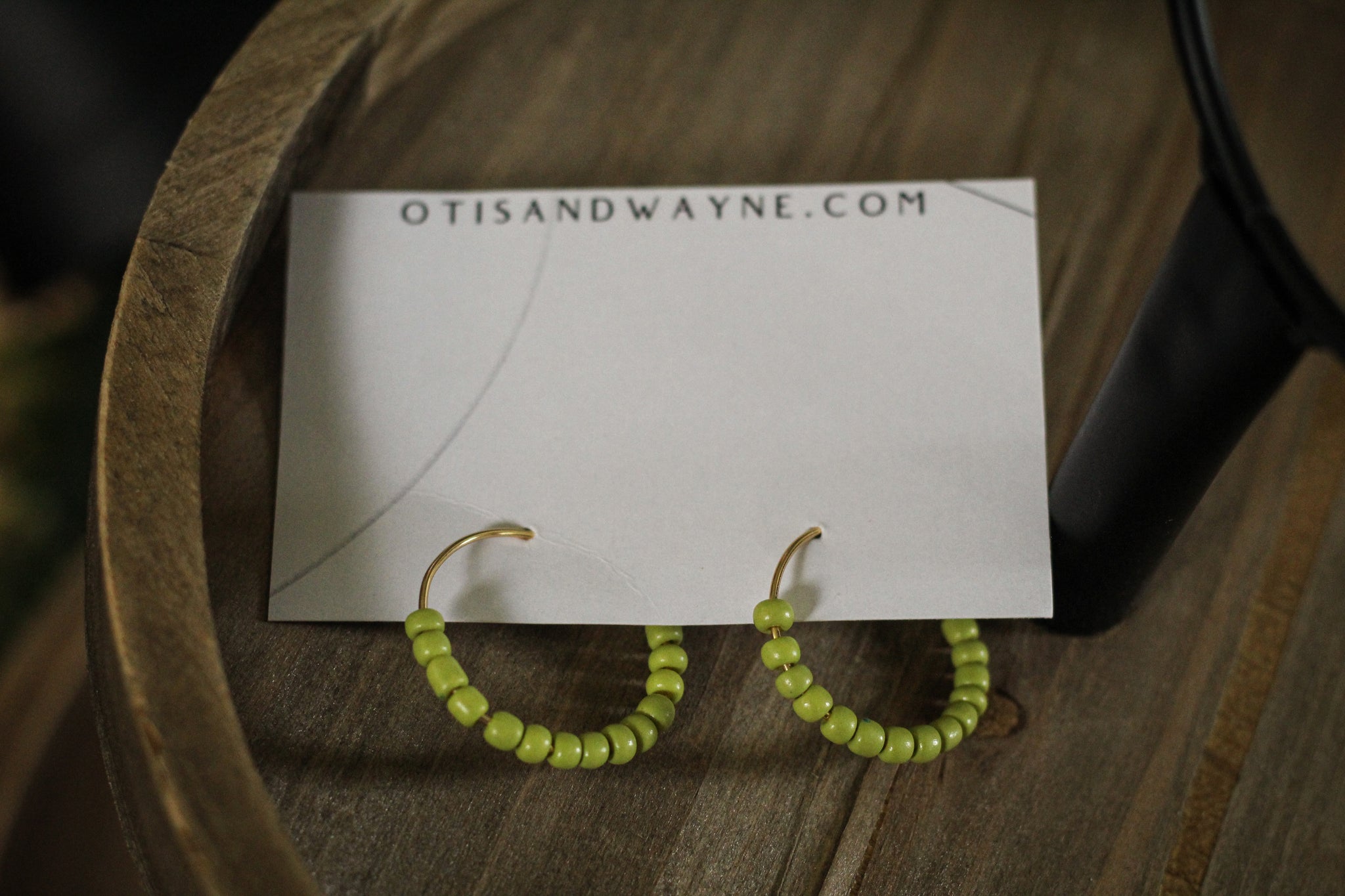 GREEN BEAD HOOP